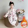 Macacão de Flanela de Inverno para Meninas, Pijama Espesso Acolchoado, Roupa de Casa, Saco de Dormir Anti-Chute de Fleece Coral para Bebê