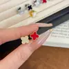 Diseño Estilo Coreano, Pendientes Reversibles de Trébol de Cuatro Hojas Incrustados con Diamantes, Estilo Dulce, Pendientes Personalizados, Estilo Europeo y Americano de Moda y Único
