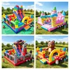 Castelo Inflável Comercial Quadrado Grande Trampolim Infantil Castelo Travesso Sala com Escorregador Barraca ao Ar Livre para Pais e Filhos Equipamento de Diversão