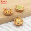 Cesta Tejida Serie de Pasteles y Pan Juguete Alimentario Pegamento de Crema Pegajosa DIY Cabeza de Resina Funda para Teléfono Colgante Materiales Hechos a Mano