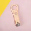 Cortauñas de acero inoxidable con puntos estilo coreano, cortauñas de dibujos animados lindos para estudiantes, cortauñas planos con anillo de corazón de niña