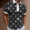 Camisa polo de manga corta con cremallera informal de moda con estampado digital para hombre, nueva camisa de solapa de primavera y verano de Amazon, comercio exterior