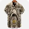 Comércio exterior 2024 estampa legal fofa de tubarão com impressão 3D camisa masculina casual de rua masculina