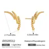 Wanxing Acero Inoxidable Chapado en Oro de 18 Quilates Alas de Línea Sonrisa Pendientes Multiestilo para Mujer Serie Clásica Venta al por Mayor Transfronteriza