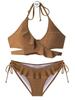 2025 nuevo bikini europeo y americano para damas, traje de baño sexy con volantes y tirantes, traje de baño de dos piezas con copas, una generación de cabello