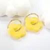 Pendientes para Niñas Dulces Estilo Ins Europeo y Americano Sencillos Lindos Personalizados Forma de Flor de Resina Pendientes de Comercio Exterior Dopamina para Mujer
