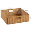 Grande cesta de armazenamento com trama semelhante ao rattan, no estilo INS da moda, perfeita para organizar armários e guarda-roupas, e para armazenamento simples na sala de estar