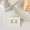 Pendientes Colgantes de Cereza con Lazo, Clips para Orejas, Pendientes Perforados para Mujer, Pendientes Nicho de Lujo Ligero