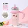 Caneca Térmica Gigante com Pote Interno de Cerâmica, Copo com Canudo de Urso Morango de Grande Capacidade, Copo de Água para Meninas, Copo de Gelo para Manter o Frio