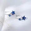 Versão Coreana Brincos de Estrela Azul em Prata Esterlina 925 Novos Brincos da Moda Fofos Ear Cuffs de Nicho Acessórios Femininos
