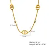 Cadena de suéter de acero inoxidable europea y americana de alta gama versátil cadena para la clavícula con letra CD collar de nariz de cerdo dorada vintage para mujer