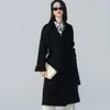 Bata de Lana de Doble Cara para Otoño e Invierno 2026, Cuello de Solapa, Sin Botones, con Cordones, Abrigo de Lana Color Camel, Chaqueta Holgada Casual para el Trabajo para Mujer