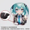 Alfombrilla de ratón 3D Estéreo Pecho Hatsune Miku Protector de muñeca de silicona Agujero de conejo Juego Dormitorio Estación de trabajo Almohadilla suave para la muñeca
