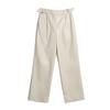 Calça de Couro Texturizado com Fivelas Laterais, Modelagem Solta para Mulheres, Novo Estilo de Outono, Calça Reta, Calça Longa Feminina