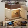 Mesita de noche de madera maciza estilo medieval con caja fuerte integrada, nuevo modelo 2026, lujo ligero, sensación de alta gama, mini caja fuerte antirrobo para uso doméstico