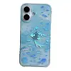 Elegante funda de teléfono con patrón de pez láser azul degradado, adecuada para iPhone 17, Apple 16 Pro Max/15 Pro, con un tacto de alta gama