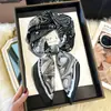 Bufanda de Seda Nueva de Primavera y Otoño Cinta para la Cabeza Accesorios para el Cabello Florales Patrón de Cachemir Versátil Temperamento Fabricante de Gama Alta Entrega al por Mayor