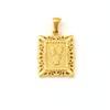 Collar de Letra de Acero Inoxidable Versátil Transfronterizo Europeo y Americano con Oro de 18K para Mujer, Colgante Único Cuadrado Geométrico Hueco, Venta al por Mayor en Stock