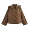 Ropa de Mujer para Comercio Exterior 2026 Primavera Nuevo Color Sólido Manga Larga con Capucha Casual Versátil Chaqueta Cortavientos Corta 0518045