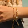 Pulsera de Cuentas de Cadena de Hueso de Serpiente Simple Versátil de Estilo Francés para Mujer, Joyería de Oro Verdadero Pvd de Acero al Titanio Dorado