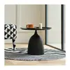 Mesa lateral de sofá, sala de estar, mesa de centro pequeña, mesa de rincón, mesita de noche de hierro forjado, mesa lateral pequeña para balcón, mesa redonda pequeña, adecuada para apartamentos pequeños