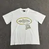 Camiseta de Manga Curta Estampada Corteiz Alcatraz Estilo Europeu e Americano Streetwear High Street Casual Hip-Hop Tendência