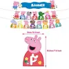 Nuevas decoraciones de fiesta temáticas de Peppa Pig pancarta de cumpleaños para niños adorno para pastel set de globos