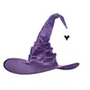 Sombrero de Bruja Plisado Negro de Halloween Fiesta Harry Potter Sombrero de Mago Baile de Graduación Sombrero de Bruja Puntiagudo de Mago