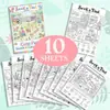 Novo produto internacional: 10 folhas/pacote de pôsteres para colorir com temas de animais fofos, pôsteres divertidos para rabiscar e colorir à mão