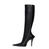 Botas nuevas de tacón alto con punta y forma especial, con cremallera lateral hasta la rodilla, para mujer, de talla grande, de comercio exterior transfronterizo, de Europa y Estados Unidos