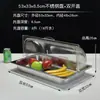 Bandeja de exhibición comercial para buffet de acero inoxidable 304 con tapa para platos estofados, bandeja de grado alimenticio para alimentos cocidos, platillos fríos y frutas