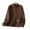 Foto real de abrigo corto nuevo para mujer de primavera y otoño, camisa de manga larga, cárdigan, chaqueta de trabajo, top elegante, ropa de mujer