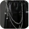 Cadena de cintura de cadena metálica de pentagrama y luna transfronteriza europea y americana, estilo punk, moda, colgante de planeta, cadena de pantalones multicapa