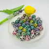 Perlas Redondas de Color Sólido Leopardo de Acrílico de 16 mm con Agujero Recto, Perlas Sueltas para Bolígrafo de Cuentas DIY, Cadena para Teléfono Móvil, Cadena para Bolso, Accesorios de Joyería