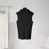 Gabinete Especial Miyake Top Plisado Versátil para Mujer Sin Mangas Verano Nuevo Ajustado Adelgazante Camiseta Chaleco de Cuello Vertical para Llevar por Encima