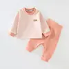 Conjunto de Pantalones de Algodón de Terciopelo sin Huesos para Bebé de Cintura Alta con Protección de Vientre y Glúteos Ropa de Otoño para Bebé Pantalones de Otoño Niños y Niñas Capa Base