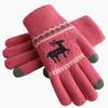 Oferta especial guantes tejidos con pantalla táctil para mujer invierno estilo coreano forro polar gruesos a prueba de frío lana de ciervo guantes cálidos