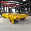 Carro Plano con Rieles Guía y Poleas de Doble Motor, Dirección Flexible, Plataforma Giratoria para Vías Curvas, Superficie Hueca, Carro Plano Resistente a Altas Temperaturas