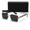 Nuevas gafas de sol sin montura de montura cuadrada, gafas de sol para hombre estilo europeo y americano, gafas de sol de montura pequeña de alta gama para hombre, de moda transfronterizas