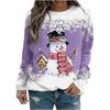 2025 Novo Amazon Transfronteiriço Solto Colorido Natal 3D Camiseta Longa Exportação Roupas Europeias e Americanas Pulôver Gola Redonda com Capuz