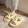 Pantuflas de lino con diseño de oso transpirables y absorbentes de sudor para mujer, adecuadas para todas las estaciones, de interior, silenciosas, antideslizantes, pantuflas de tela de algodón y lino para primavera y otoño