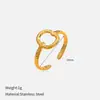 Anillo de Acero de Titanio con Círculo Abierto Dorado de Nuevo Estilo Transfronterizo 316 Anillo de Acero Inoxidable que No se Desvanece Joyería de Alta Gama para Mujeres