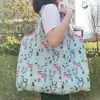 2025 Nueva Bolsa de Compras Plegable Tela Floral Portátil Poliéster Tote Bolsa de Almacenamiento Gran Capacidad Bolsa para la Compra del Supermercado Venta al por Mayor