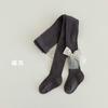 PW010 meia-calça infantil atacado doce laço meninas meia-calça pastoral cor sólida meias de base infantil