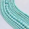 Cuentas Redondas de Turquesa Azul Natural de 2-12 mm Pulsera de Turquesa de Alta Porcelana Collar Cuentas Sueltas Separadores Separador de Cuentas para Manualidades con