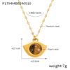 Hong Kong Estilo Moda Retrô Cool Personalidade Temperamento Joias Geometric Inlay Natural Olho de Tigre Design Sense Titanium Aço Pingente banhado a ouro