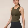Regata de Yoga Sem Mangas para Mulheres, Cós Franzido Ajustável de Secagem Rápida com Bojo, Top Fitness Simples de Gola Redonda