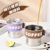 Copo de café estilo europeu portátil concentrado nicho de design Mini com tampa Internet celebridade feminina pequena xícara de bebida fria