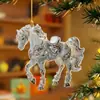 Pendente Decorativo de Cavalo Galopante Novo e Deslumbrante Transfronteiriço Acrílico Presente de Feriado Pingente de Chaveiro de Mochila