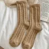 Invierno nuevo calcetines de terciopelo australiano engrosados cálidos calcetines de piso para damas color Maillard calcetines apilados calcetines de toalla